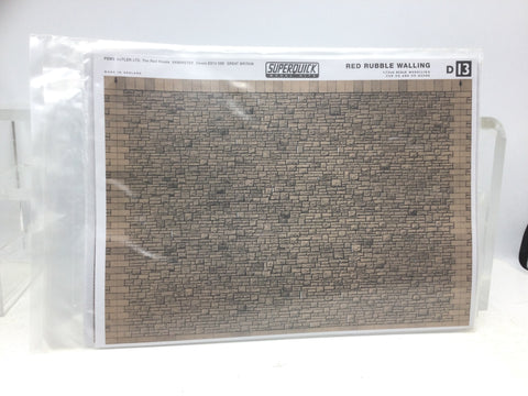Superquick D13 OO/HO Gauge Red Rubble Walling Building Papers