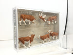 Preiser 10146 HO/OO Gauge Brown/White Cows (6) Exclusive Figure Set