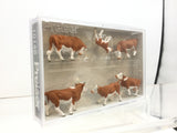Preiser 10146 HO/OO Gauge Brown/White Cows (6) Exclusive Figure Set