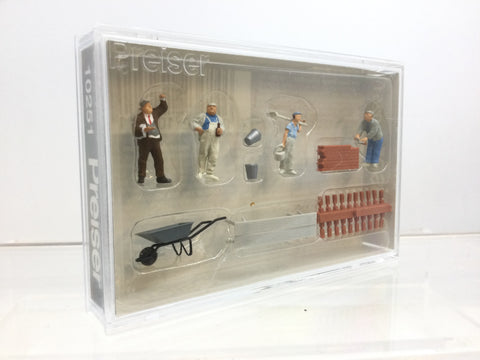 Preiser 10251 HO/OO Gauge Bricklayers (4) with Accessories Excl Figure Set (A)
