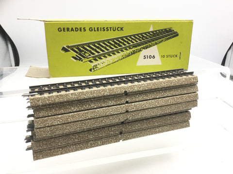 Marklin 5106 HO Gauge M Track 3 Rail Straight x10 (Green Box)