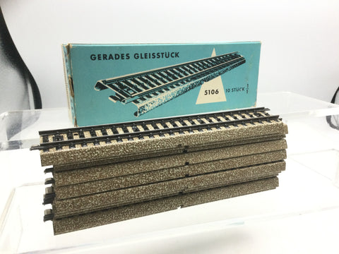 Marklin 5106 HO Gauge M Track 3 Rail Straight x10 (Blue Box)