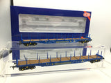 Heljan 5109 OO Gauge Cargowaggon IGA Bogie Flat Blue x2