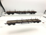 Bachmann 38-152A OO Gauge EWS BDA Bolster Wagon x2
