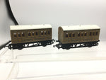 Hornby OO Gauge LNER Teak 4 Wheel Coach x2