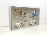 Preiser 24661 HO/OO Gauge Fairground Ice Cream Sales Scene (6) Figure Set