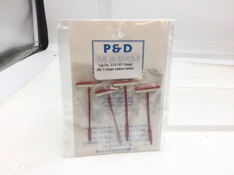 P&D Marsh PDZ14 OO Gauge Whitemetal BR T Shape Station Lamps