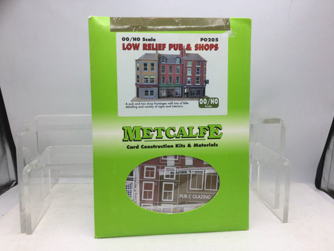 Metcalfe PO205 OO/HO Gauge Low Relief Pub & Shops Card Kit (Opened Kit)
