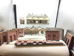 Job Lot of Metcalfe OO Gauge Kit Built Card Stations/Buildings
