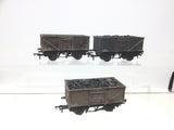 Trix OO Gauge BR Grey 16t Mineral Wagon B68174 x3 (WEATHERED)
