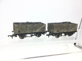 Mainline 37-152 OO Gauge 7 Plank Wagon BR Grey P99347 x2 Weathered
