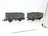 Mainline 37-152 OO Gauge 7 Plank Wagon BR Grey P99347 x2 Weathered