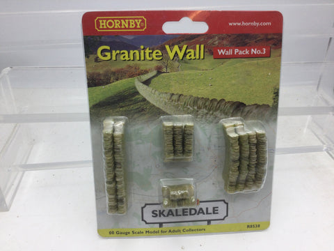 Hornby R8538 OO Gauge Skaledale Granite Wall (Pack No 3)