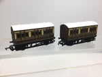 Hornby OO Gauge GWR 4 Wheel Coach x2