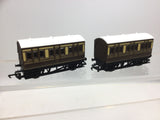 Hornby OO Gauge GWR 4 Wheel Coach x2