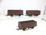 Hornby OO Gauge BR Bauxite 21t Steel Mineral Wagon x3