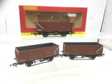 Hornby OO Gauge BR Bauxite 21t Steel Mineral Wagon x3