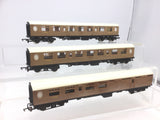Hornby R937/R938 OO Gauge LNER Teak Thompson Coach x3