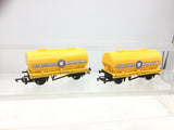Triang/Hornby R564 OO Gauge Blue Circle Wagon (Yellow) x2