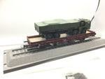 Roco Minitanks 885 HO Gauge Flat Wagon with Man 4 Axle Military Truck Load