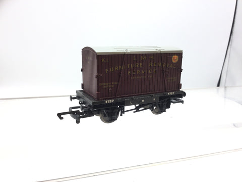 Hornby R6241 OO Gauge LMS Conflat Wagon w Container 4757