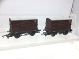 Hornby R6241 OO Gauge LMS Conflat Wagon w Container 4757 x2