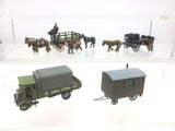 Job Lot of OO Gauge White Metal Horses/Carts/Figures/Caravans