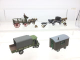 Job Lot of OO Gauge White Metal Horses/Carts/Figures/Caravans
