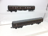 Minitrix N Gauge BR Maroon Mk1 Coaches x2 M16171/M21240