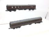 Minitrix N Gauge BR Maroon Mk1 Coaches x2 M16171/M21240