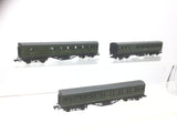 Graham Farish N Gauge SR Green Suburban/Mainline Coach x3