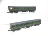 Graham Farish NR61S N Gauge SR Green Suburban Coach 2697 x2