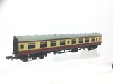 Graham Farish 374-050C N Gauge BR Red/Crm Mk1 SK Corr 2nd Coach E24783