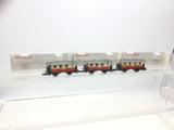 Fleischmann 8056 N Gauge PZB 4 Wheel 2nd Class Coach 056 x3 (L1)