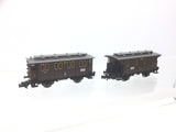 Fleischmann 8821/8822 N Gauge KPEV 4 Wheel Passenger Coach Bitterfeld 1488/1489