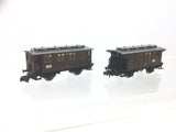 Fleischmann 8821/8822 N Gauge KPEV 4 Wheel Passenger Coach Bitterfeld 1488/1489
