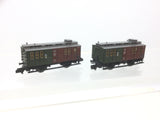 Fleischmann 8825 N Gauge KPEV 4 Wheel Baggage Car 3961 Halle x2