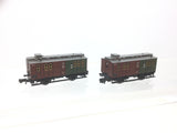 Fleischmann 8825 N Gauge KPEV 4 Wheel Baggage Car 3961 Halle x2