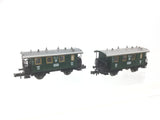 Fleischmann 8052 N Gauge DRG 4 Wheel 2nd/3rd Class Coach 049 271 x2 (L1)
