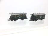 Fleischmann 8052 N Gauge DRG 4 Wheel 2nd/3rd Class Coach 049 271 x2 (L1)