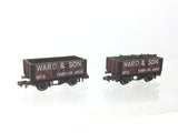 Peco NR-P90 N Gauge 7 Plank Wagon Ward & Son x2