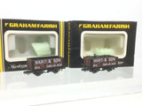 Peco NR-P90 N Gauge 7 Plank Wagon Ward & Son x2