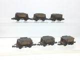 Graham Farish 3414 N Gauge Hopper Wagon Tarmac (Weathered) x6