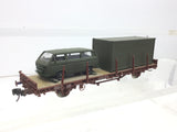 Roco 47096 HO Gauge SNCF Flat Wagon with Military Vehicle Load
