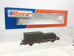 Roco 47096 HO Gauge SNCF Flat Wagon with Military Vehicle Load