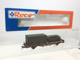 Roco 47096 HO Gauge SNCF Flat Wagon with Military Vehicle Load