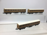 Graham Farish N Gauge LNER Teak Mainline Coaches x3