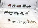 Job Lot of Assorted N Gauge Whitemetal Vehicles/Horses/Carts/Traction Engines