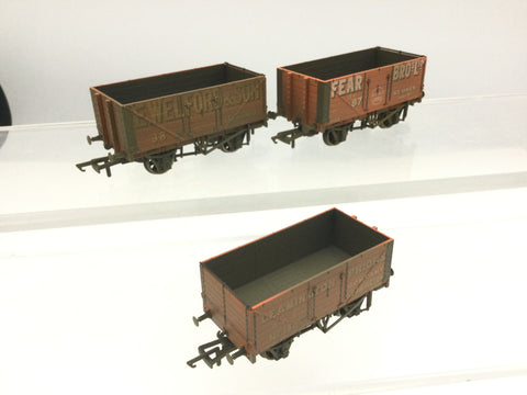 Oxford Rail 76MW7029 OO Gauge 7 Plank Wagon Set-Fear/Leamington/Welford Weathered