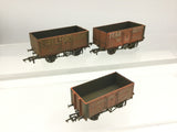 Oxford Rail 76MW7029 OO Gauge 7 Plank Wagon Set-Fear/Leamington/Welford Weathered